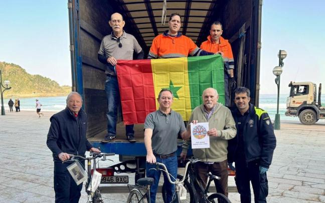 Algunas de las bicicletas que irán desde Zarautz a Senegal.