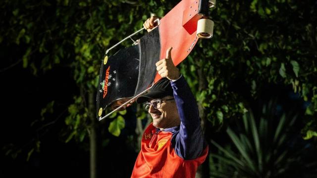 El skater español Mikel Echegaray durante los World Skate Games de Asunción (Paraguay).