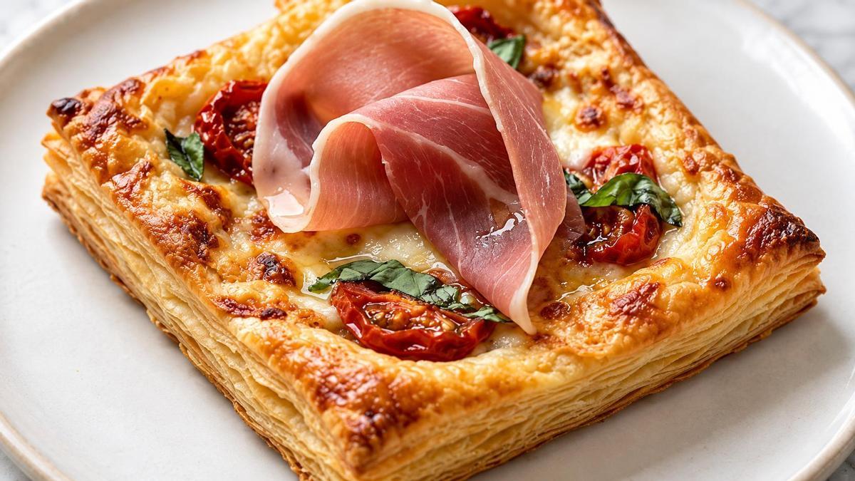 Estos hojaldres admiten alternativas como el jamón y permiten aprovechar los ingredientes que quedan en la nevera.