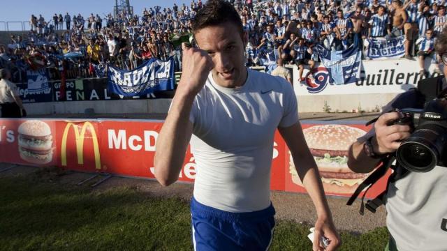 Viguera, en el partido de ida del Alavés en Jaén.