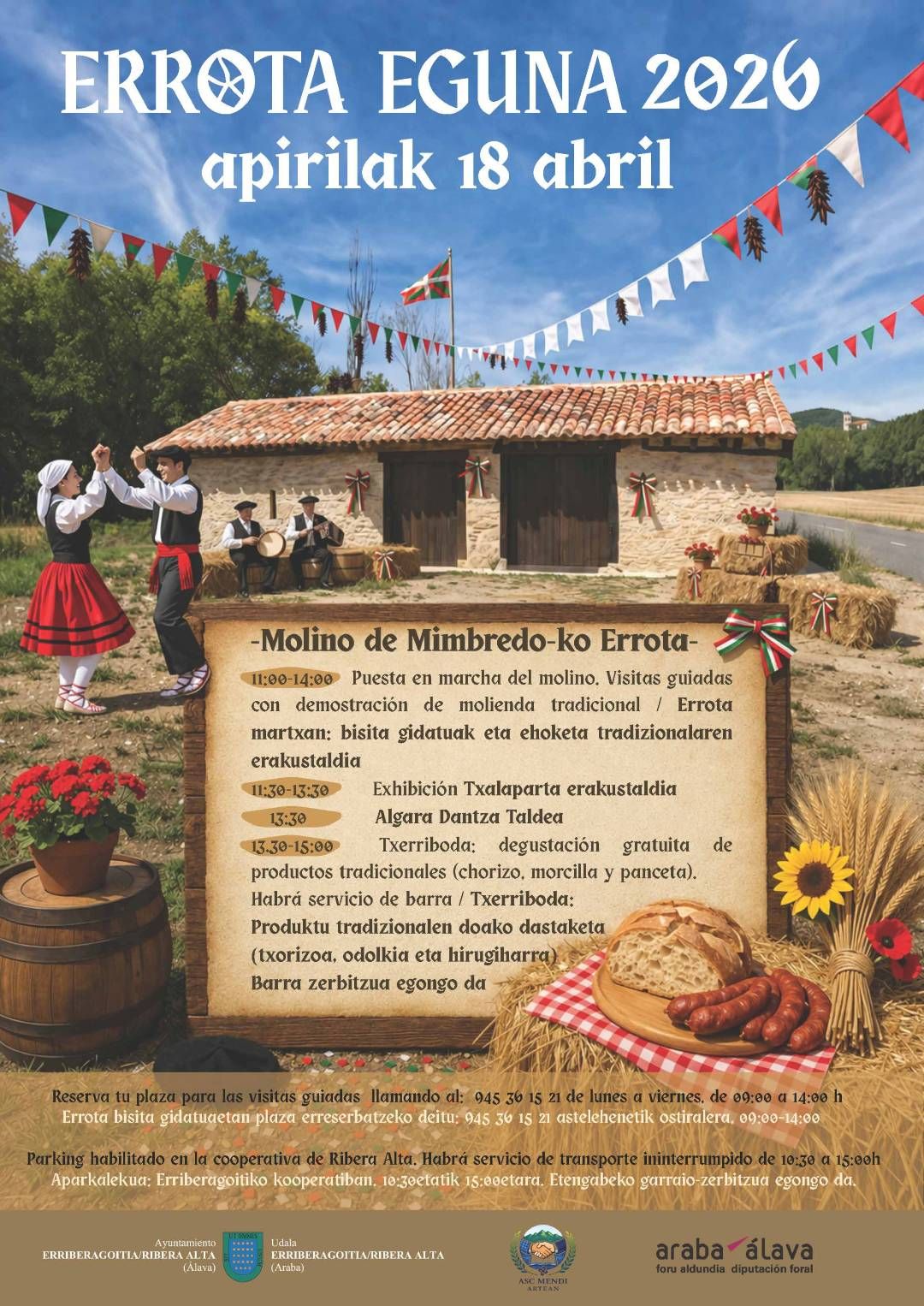 Cartel anunciador del Errota Eguna en Ribera Alta