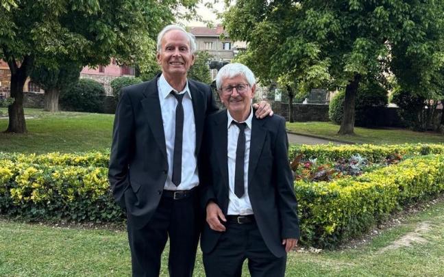 Miguel Ángel Zabaleta y Jesús Odriozola 'Otxua', dos veteranos de la banda que se 'jubilan'.