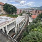 Vista aérea del estado actual de las obras de la nueva estación de Basauri