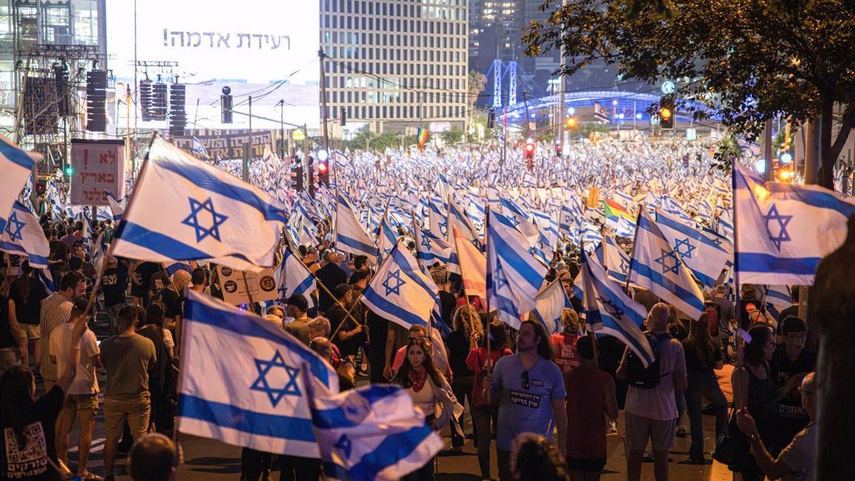 Imagen de la manifestación convocada en Tel Aviv