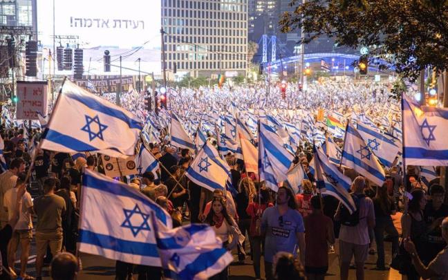 Imagen de la manifestación convocada en Tel Aviv Imagen de la manifestación convocada en Tel Aviv