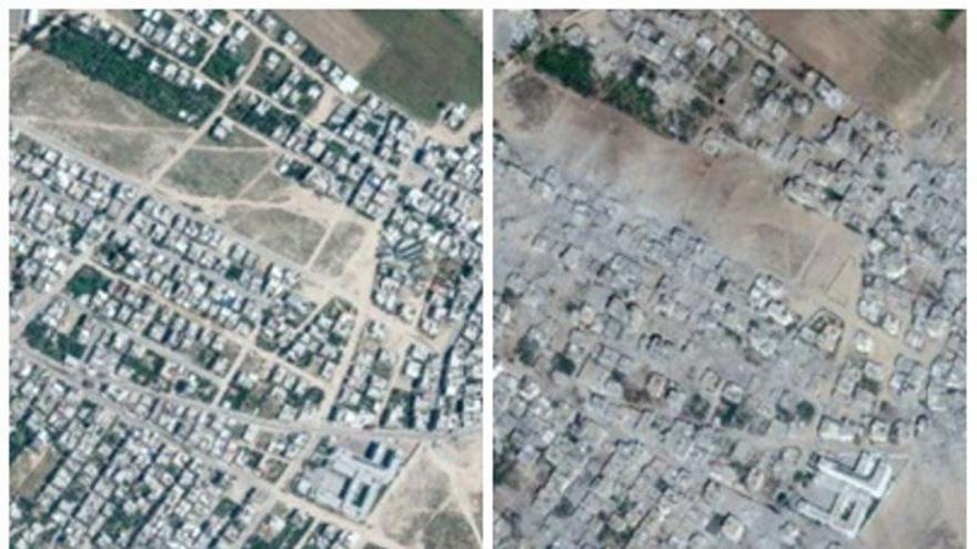 Las imágenes de la empresa tecnológica Maxar han captado el antes y el después de los bombardeos en la franja de Gaza.