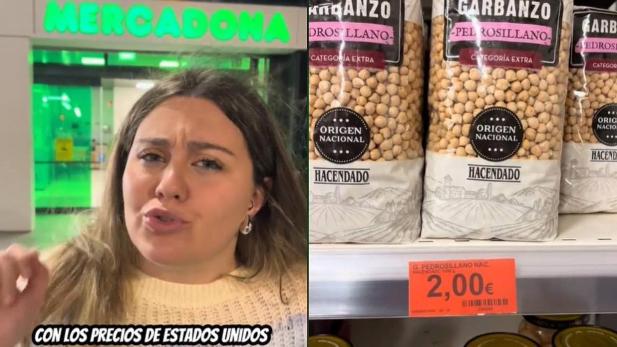 Rocío Jiménez hace una comparación de precios en un supermercado de Estados Unidos.