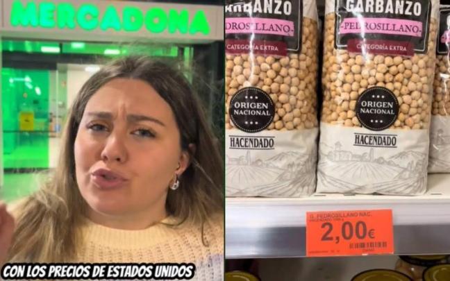Rocío Jiménez hace una comparación de precios en un supermercado de Estados Unidos.