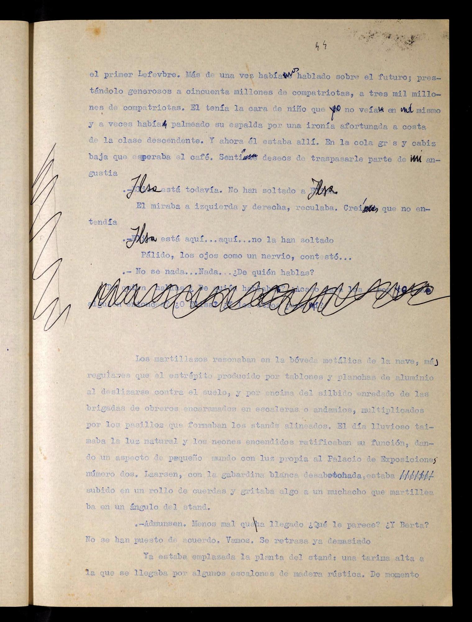 Una de las páginas del manuscrito hallado de Manuel Vázquez Montalbán.