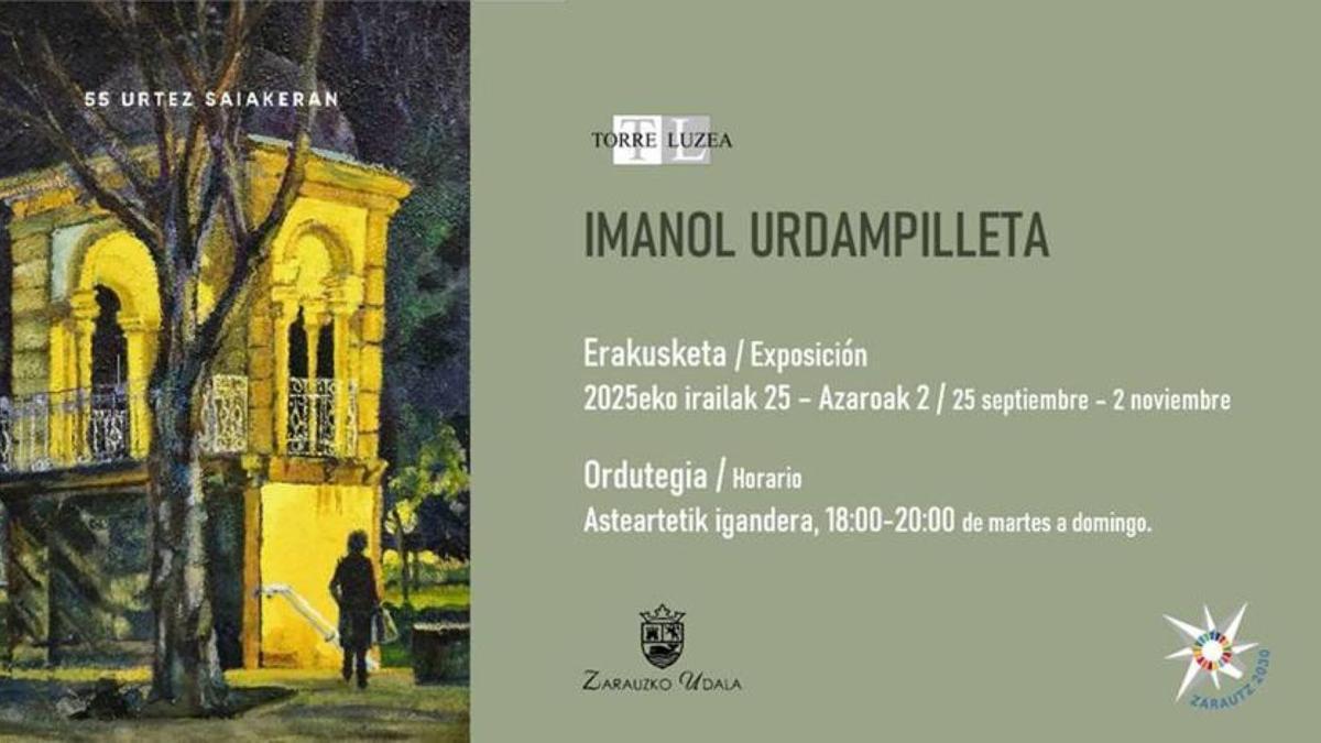 Cartel de la exposición de Imanol Urdampilleta en Zarautz.