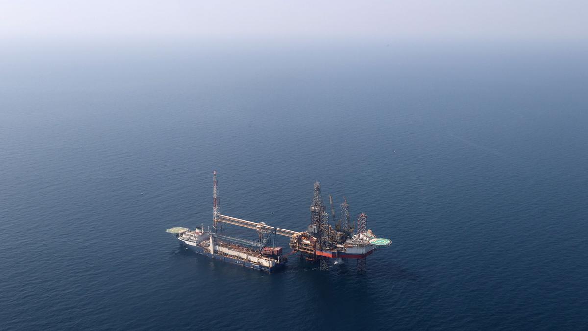 Vista general de una parte del yacimiento de gas de South Pars.