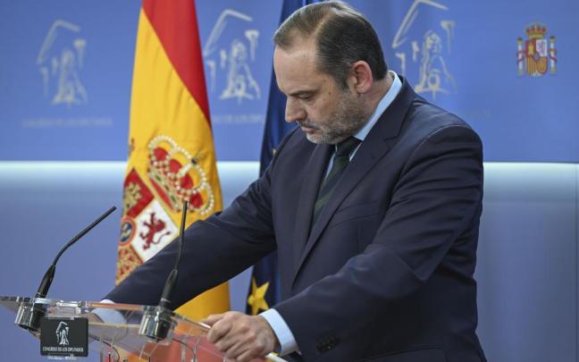 Ábalos, durante su comparecencia de este martes en el Congreso.