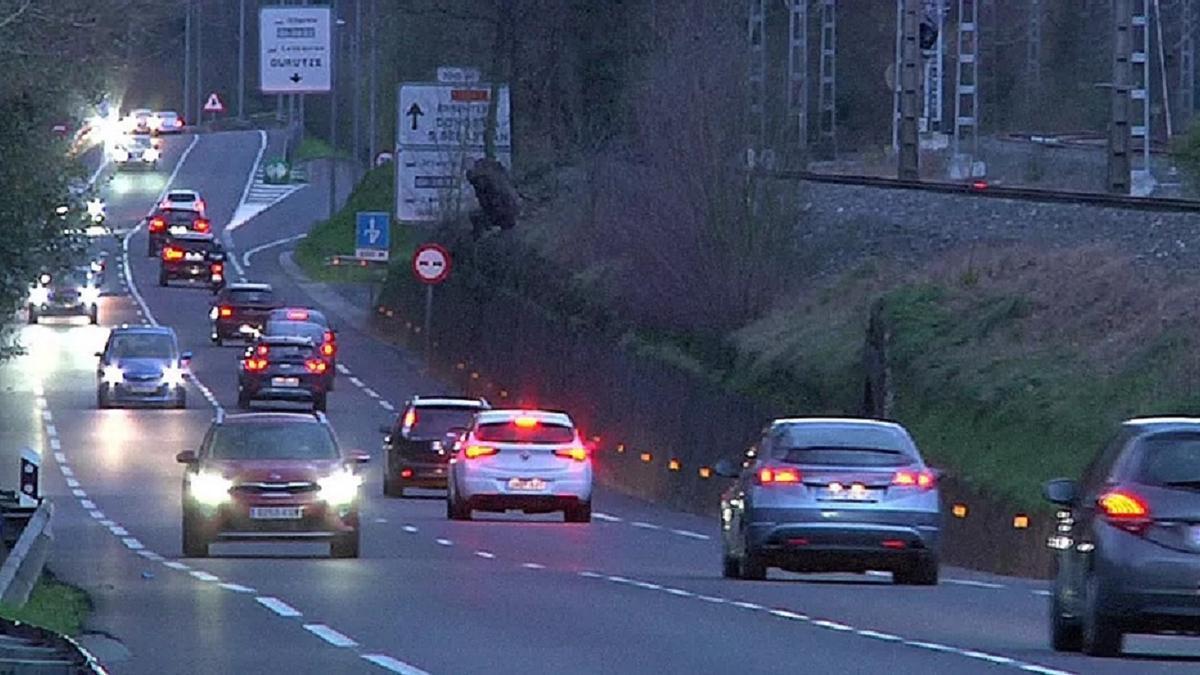La carretera GI-636, a la altura de Lezo N.G