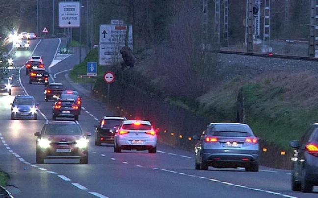 La carretera GI-636, a la altura de Lezo N.G