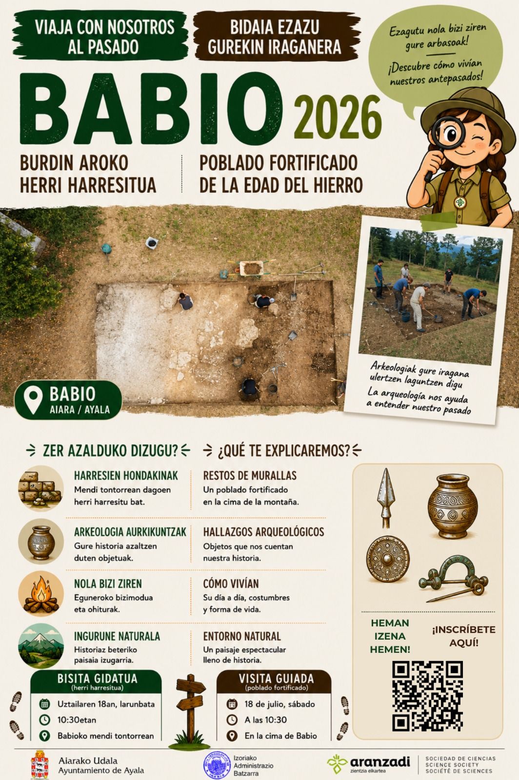 Cartel de la vsita guiada a Babio de este sábado