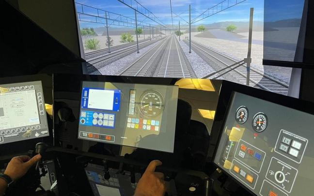 Un simulador de la escuela de maquinistas de Renfe en Sevilla.