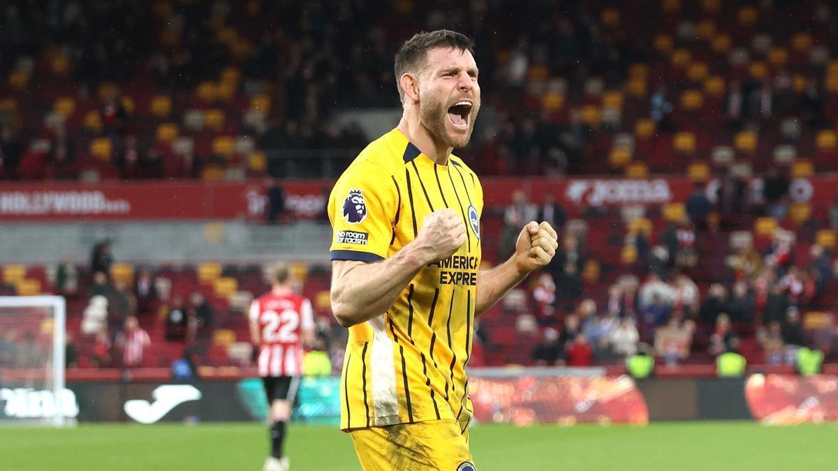 El exfutbolista inglés James Milner, durante un partido de la pasada temporada en el Brighton.