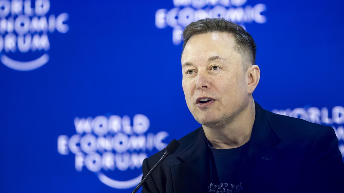 Elon Musk, durante su comparecencia en Davos.