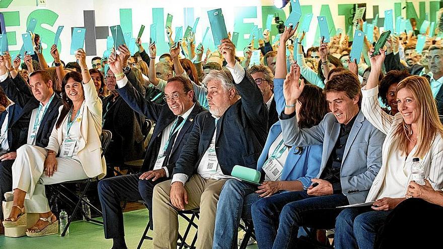 Los dirigentes de Junts, durante el congreso que se celebra en Calella.