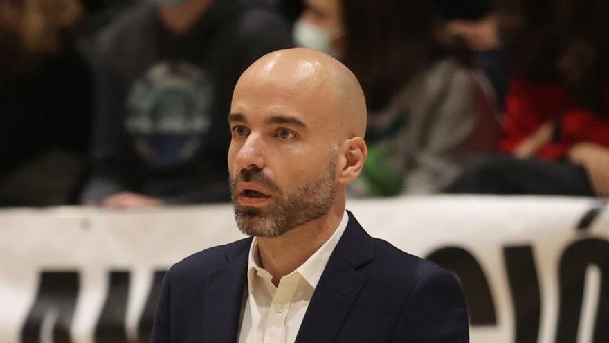 Jordi Juste, durante el partido del Basket Navarra frente al Clavijo.