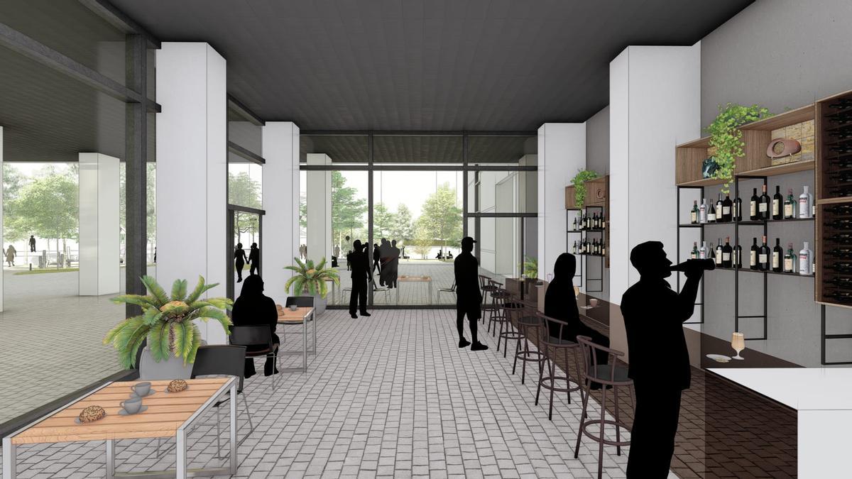 El nuevo edificio contará con un bar que tendrá un horario independiente al polideportivo.