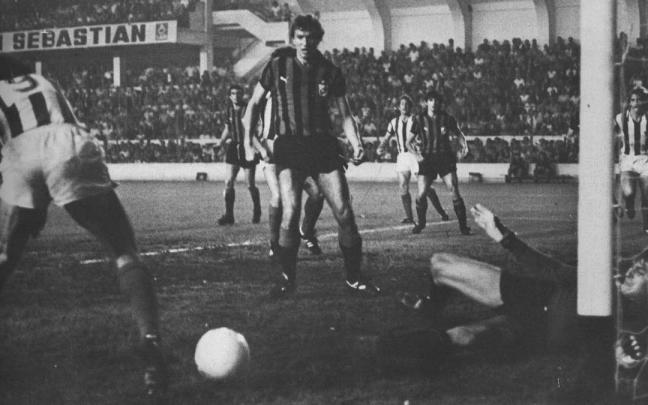 Satrus, en el partido de Atotxa ante el Inter de Milán.