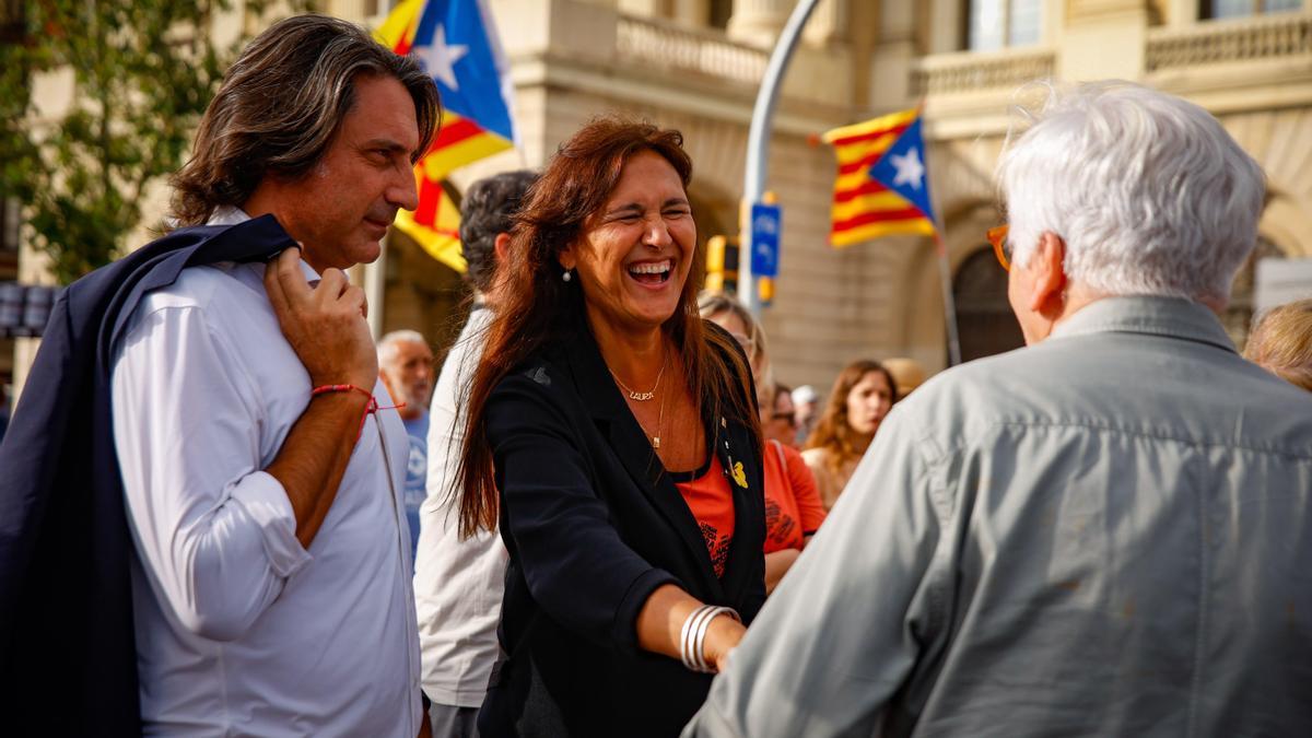 La expresidenta del Parlament de Catalunya, Laura Borràs enuna manifestación hace un año.