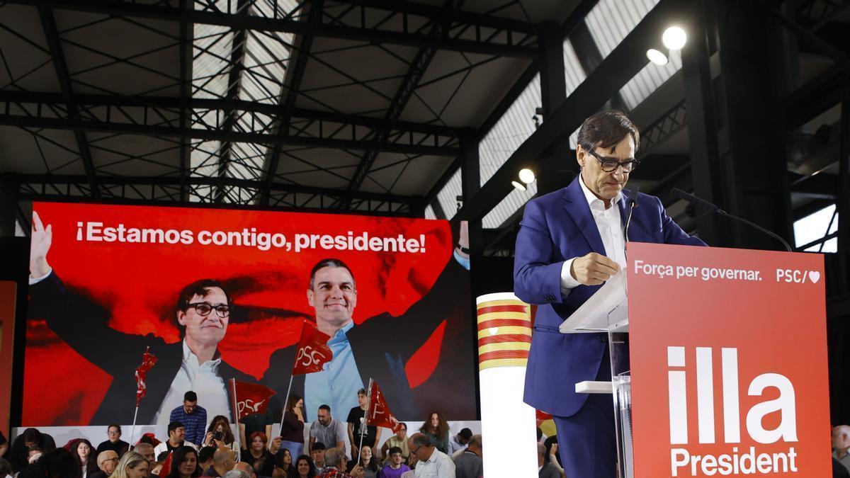 El primer acto del PSC ha estado marcado por la ausencia de Pedro Sánchez.