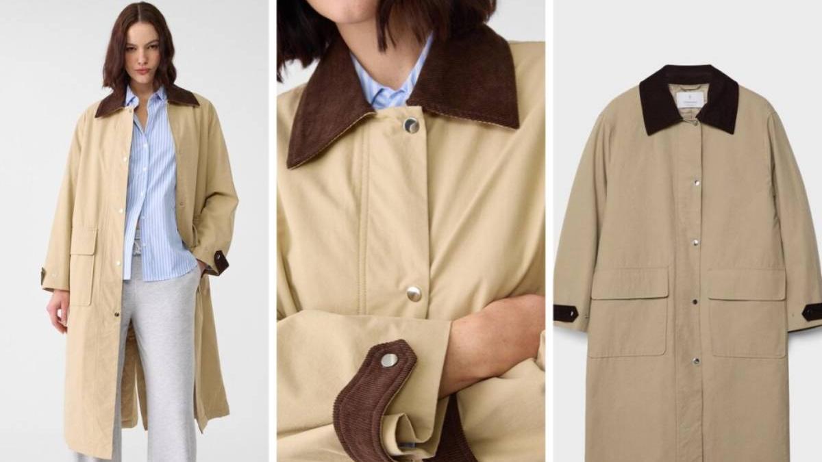 Parka acolchada larga cuello pana