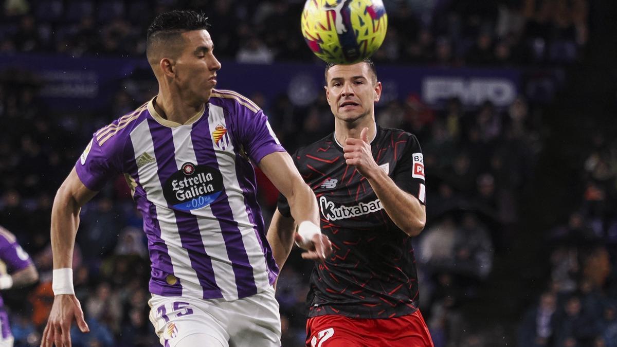 Guruzeta en el encuentro contra el Valladolid en el José Zorrilla