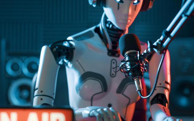 Un robot trabaja en un estudio de grabación.