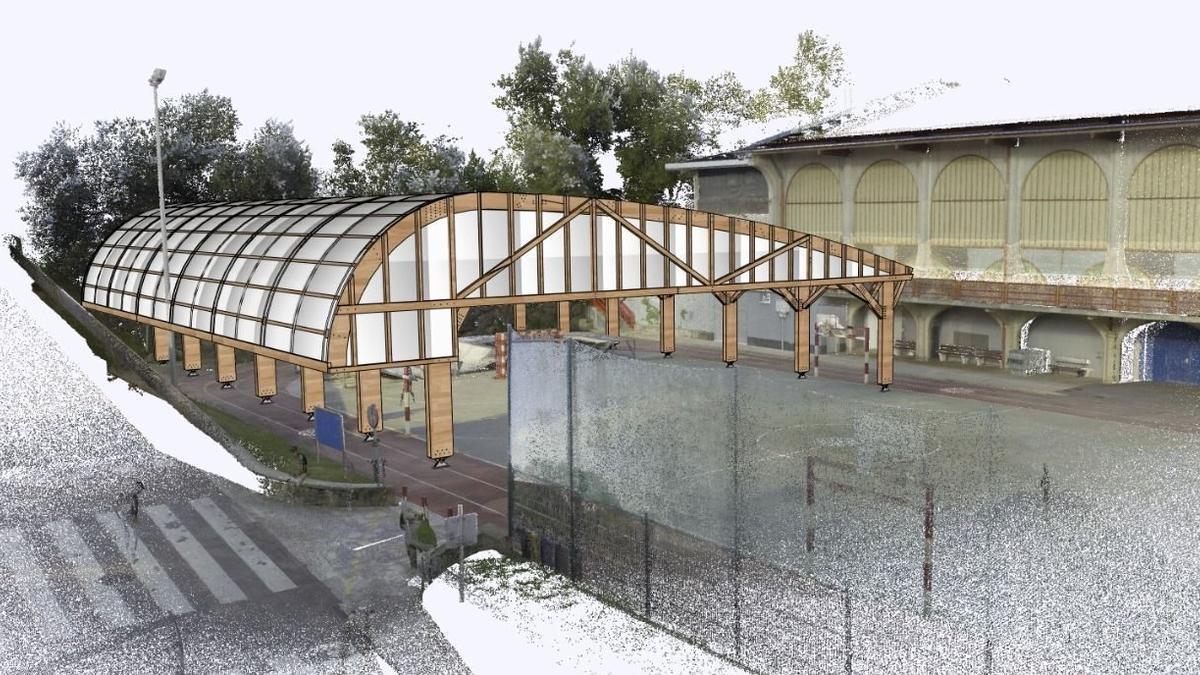 Recreación del espacio cubierto polivalente en Getaria.