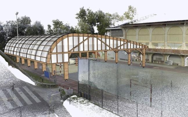 Recreación del espacio cubierto polivalente en Getaria.