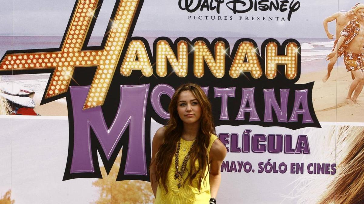 Miley Cyrus, durante un photocall de 'Hannah Montana'.