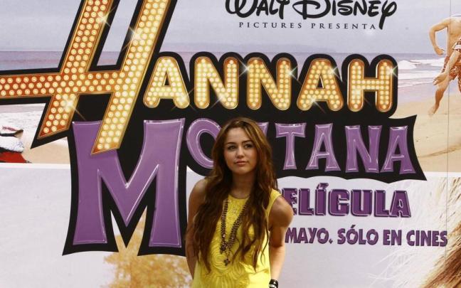 Miley Cyrus, durante un photocall de 'Hannah Montana'.