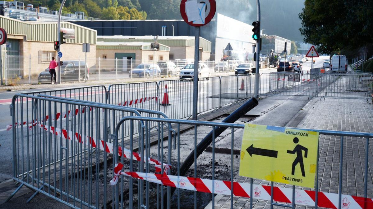 Obras que se están llevando a cabo en Ordizia.