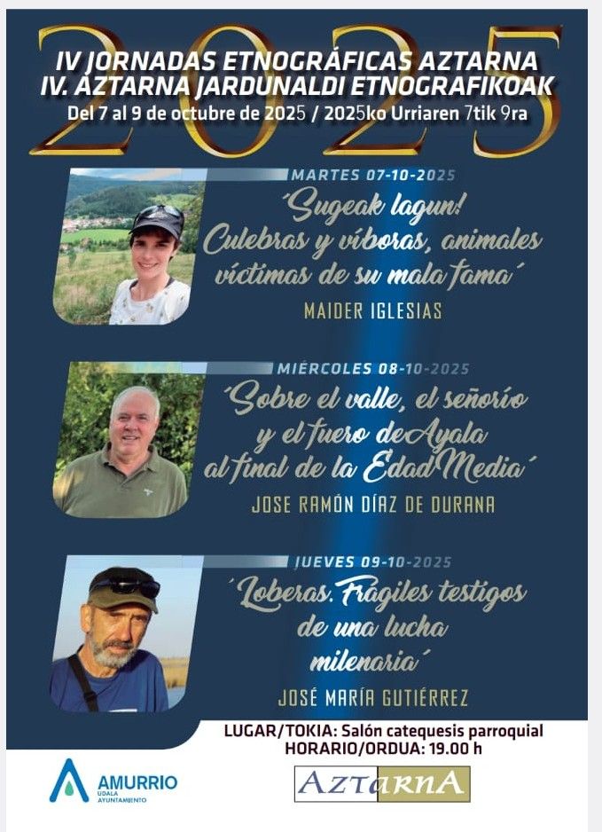 Cartel de las IV Jornadas etnográficas Aztarna