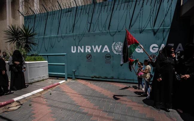 Imagen de archivo de la sede de la UNRWA en la ciudad de Gaza.