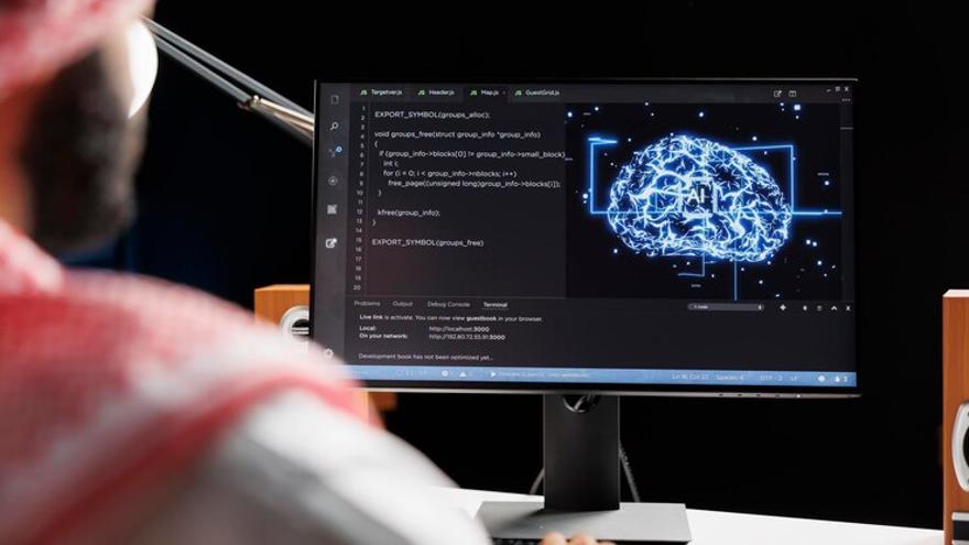 Una persona hace uso de un programa de Inteligencia Artificial.