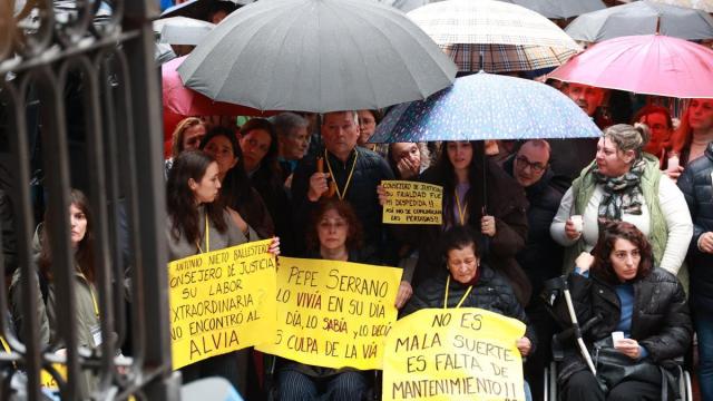 Protesta pidiendo justicia para las víctimas de Adamuz.