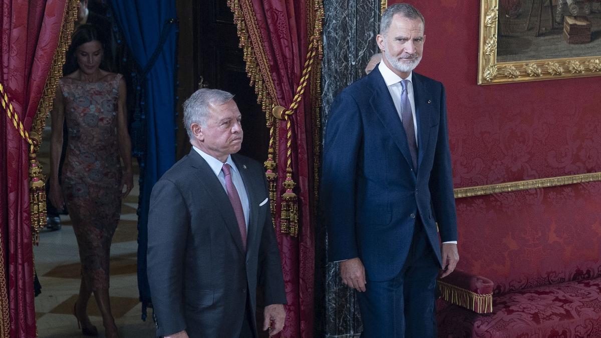 Último encuentro entre el rey de Jordania, Abdalá II bin Al Hussein, y Felipe VI, 19 de junio de 2023.