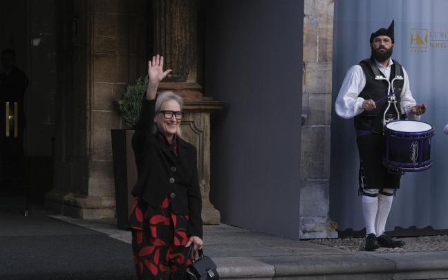 Meryl Streep, esta mañana en Oviedo.