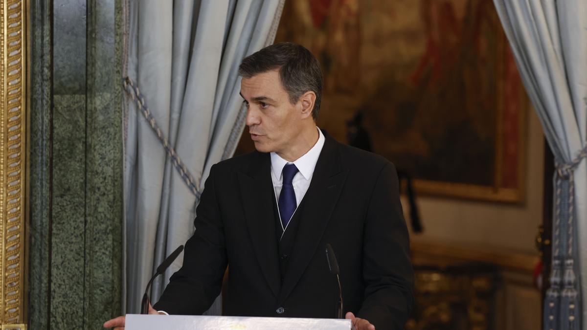 Pedro Sánchez, este martes en el Palacio Real.