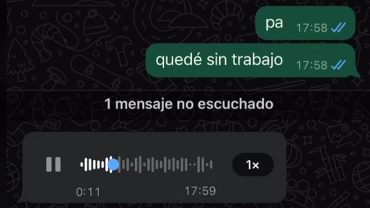 La conversación de WhatsApp.