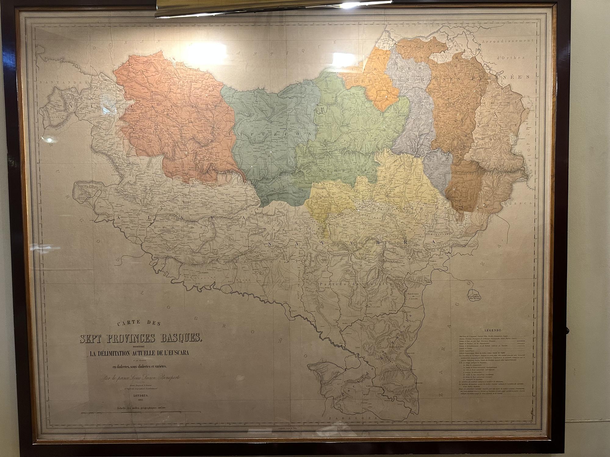 El mapa de Euskal Herria de Louis Lucien Bonaparte.