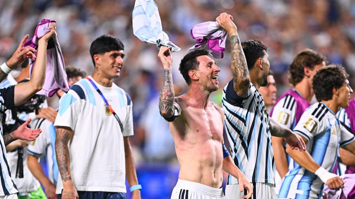 Los argentinos celebran el pase a la semifinal del Mundial.