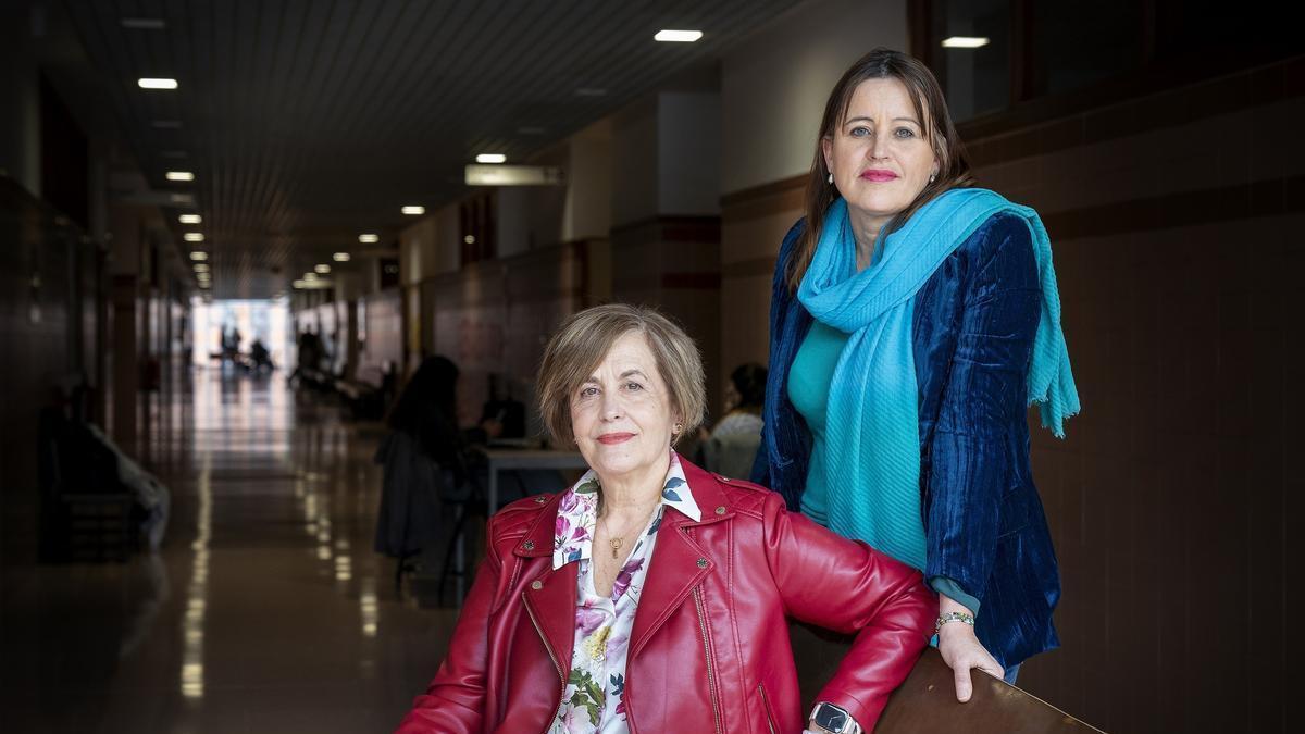 Las investigadoras de la UPV/EHU Begoña Calvo y Mónica Martínez