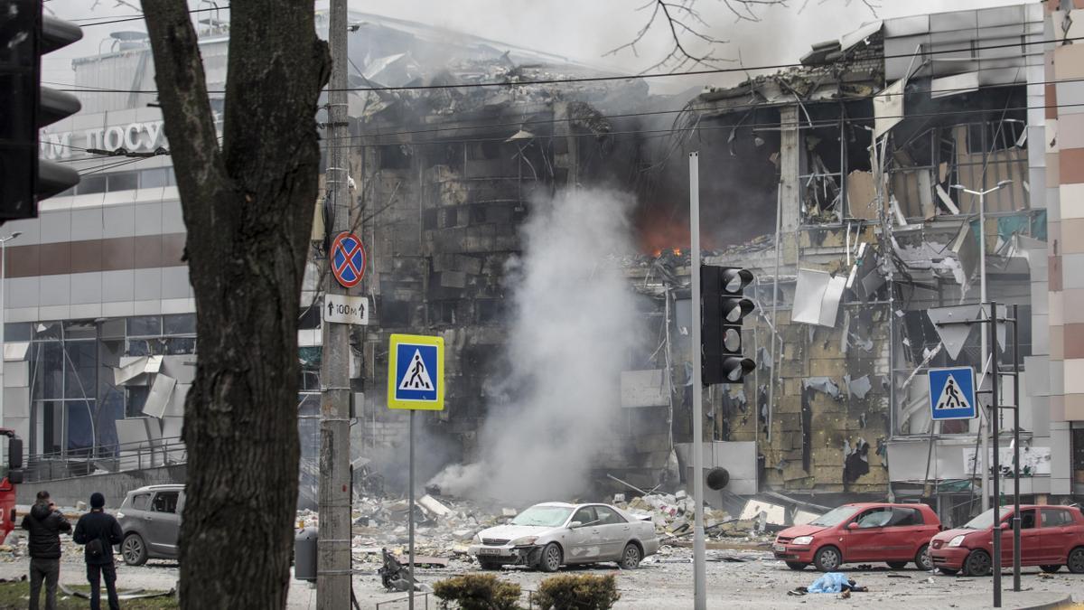 Imagen de Kiev tras los bombardeos rusos.