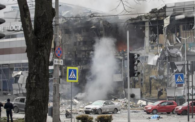 Imagen de Kiev tras los bombardeos rusos.