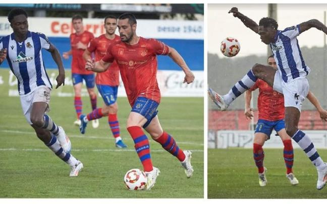 Syndey Osazuwa, en dos imágenes correspondientes al partido de este sábado. / INSTAGRAM